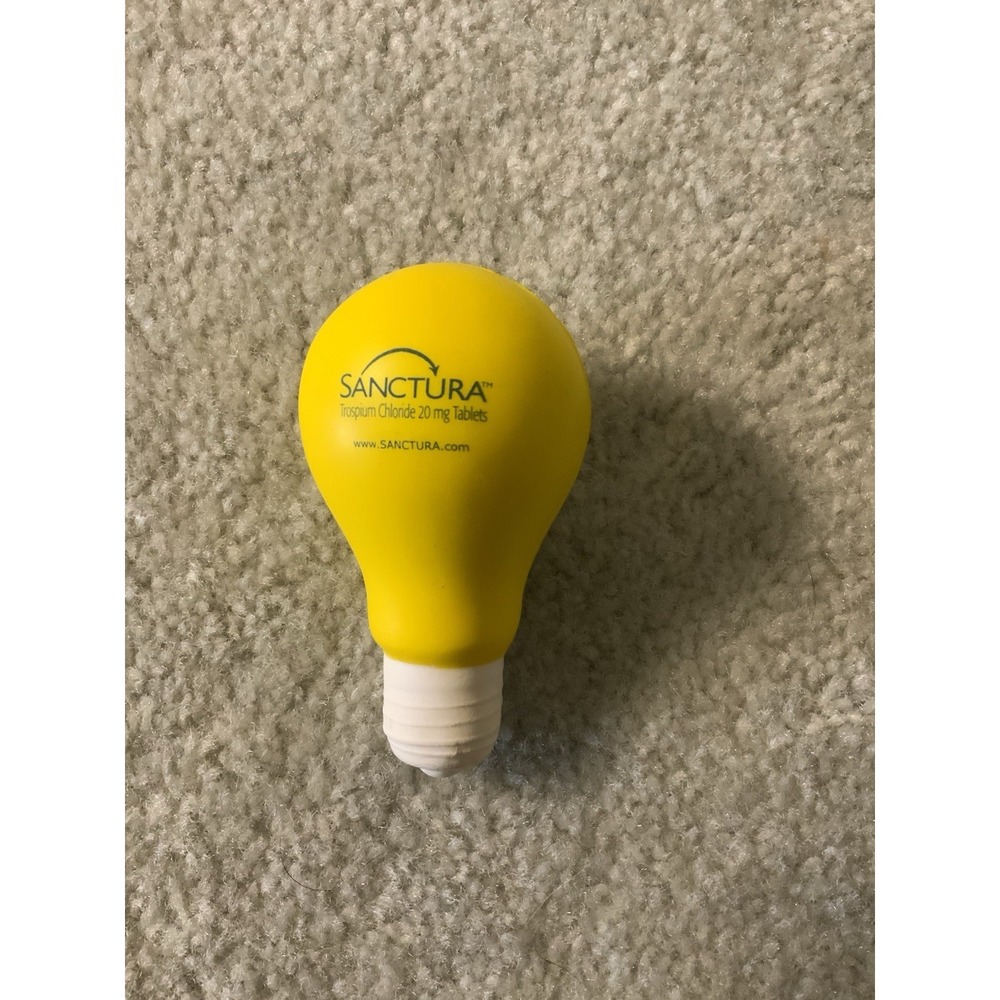New Vintage SANCTURA Bulb Pharma Drug Rep Promo Advertising Yellow Logo Stress
